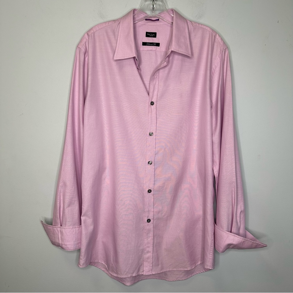 SOLD!!!Paul Smith Buttoned Down Tailored Fit Pink 100% Cotton Dress Shirt
